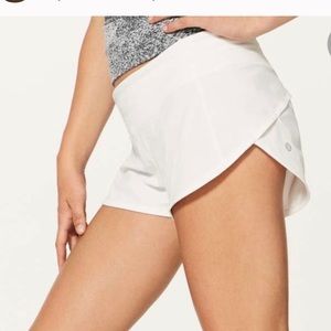 Lululemon white speed up shorts